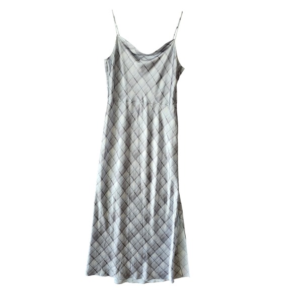 Vince Dresses & Skirts - Vince Womens Grey White Plaid Cowl Neck Spaghetti Strap Midi Slip Dress